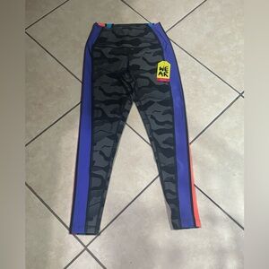 Zumba Fitness Camouflage Leggings with Purple and Red Accents